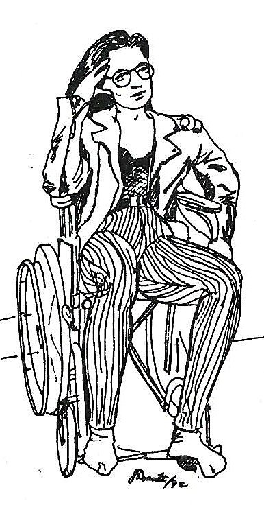 Illustration of a woman in a wheelchair by Julia Patterson