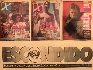 A series of images from old Xtra newspaper covers of 3 members of the Latinx community