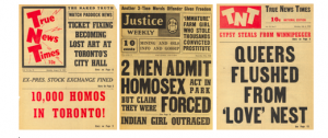 Representations of gay men in Toronto tabloids.