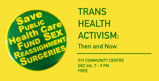 Trans Health Activism poster: then and now