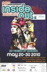 The poster for the 20th edition of the Inside Out festival, held in 2010.