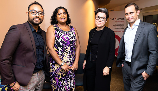 Board Members and Staff. From left to right: Marcos Persaud, Jennifer Aja Fernandes, Ana Rita Morais, and Justin Hughes-Jones.