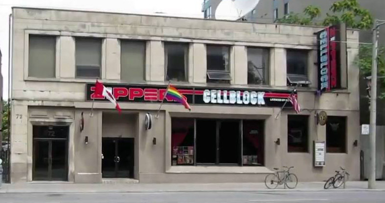 Street level photograph of Zipperz Cellblock at 72 Carton Street, Toronto.