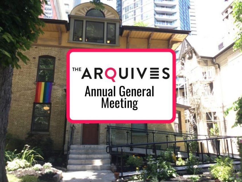 [Image description: Image of The ArQuives building at 34 Isabella street with text reading Annual General Meeting]