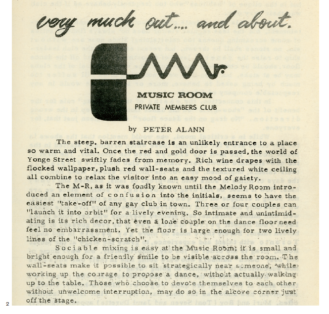  Advertisement for Music Room and Melody Room in TWO, Vol. 2, 1964.