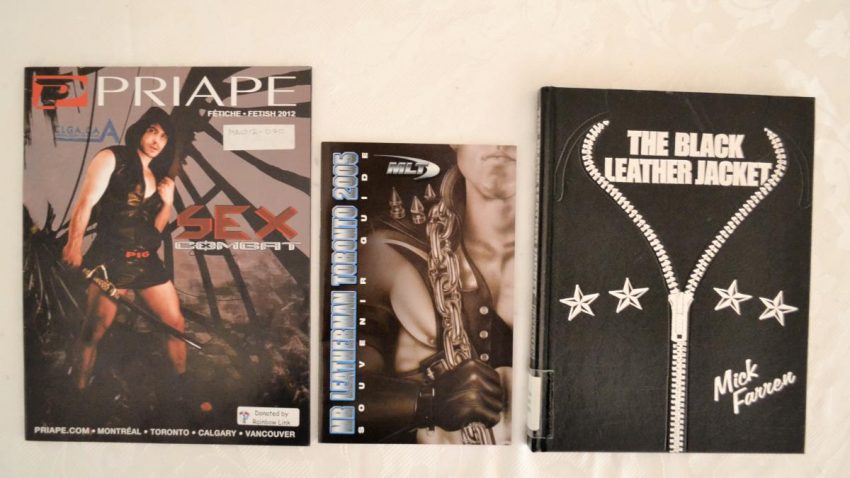 Priap cover, 2012; Mr Leahter Toronto booklet 2005, The Black Leather jacket book by Mick Farrer