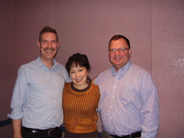 Scott Kettles (left) with CBC Radio’s Mary Ito and long-time The ArQuives volunteer Don McLeod.