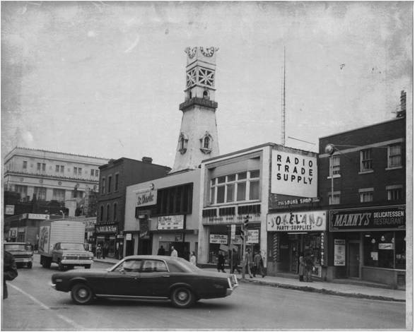 St. Charles Tavern under the clock tower on Yonge Street (date and photo credit unknown).