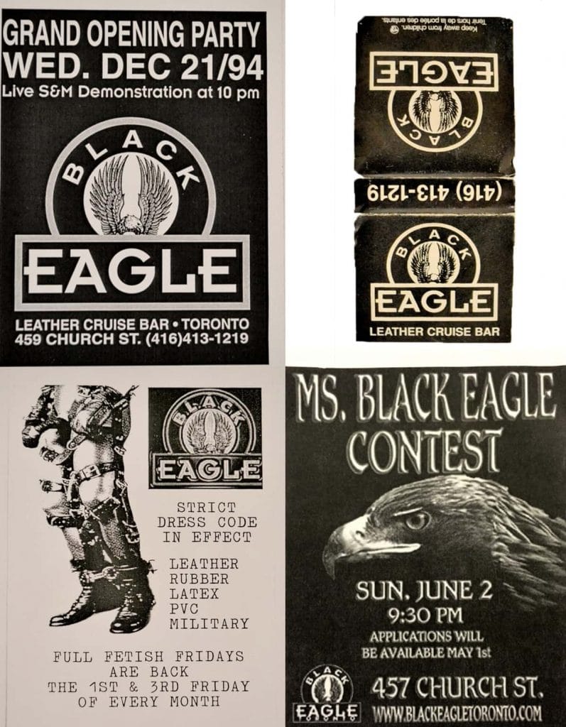poster and matchbook from the Black Eagle, Toronto bar