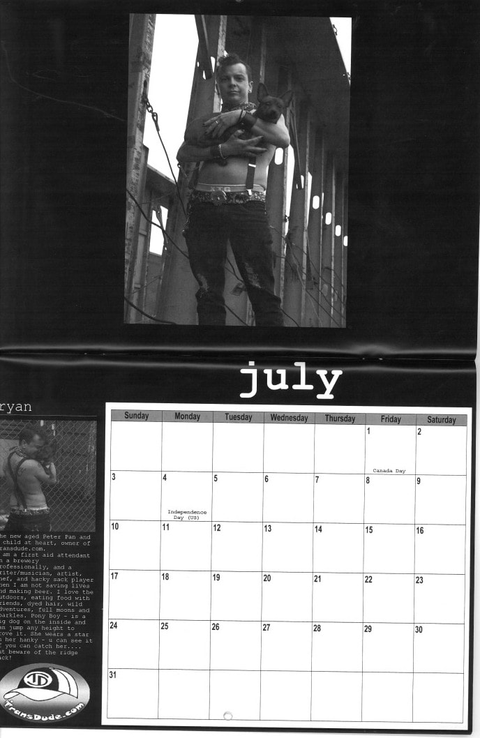 Manamorphosis – Trans Man Calendar 2011 – published by T-Bodies Productions, Vancouver, B.C.