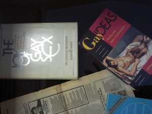 "The Joy of Gay Sex" and "Gay Ideas" books on a table