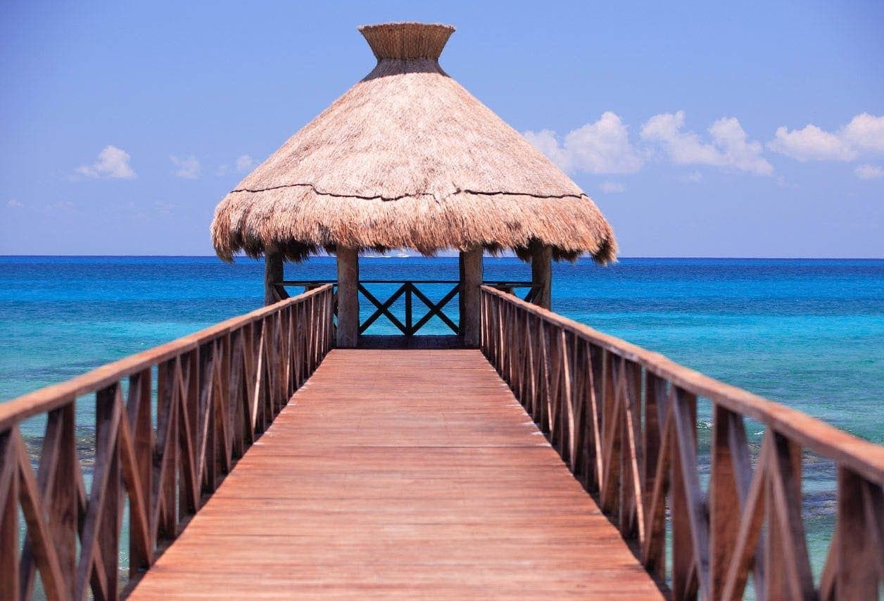 Riviera Maya in Cancun - Photo of the edge of a dock overlooking the sea