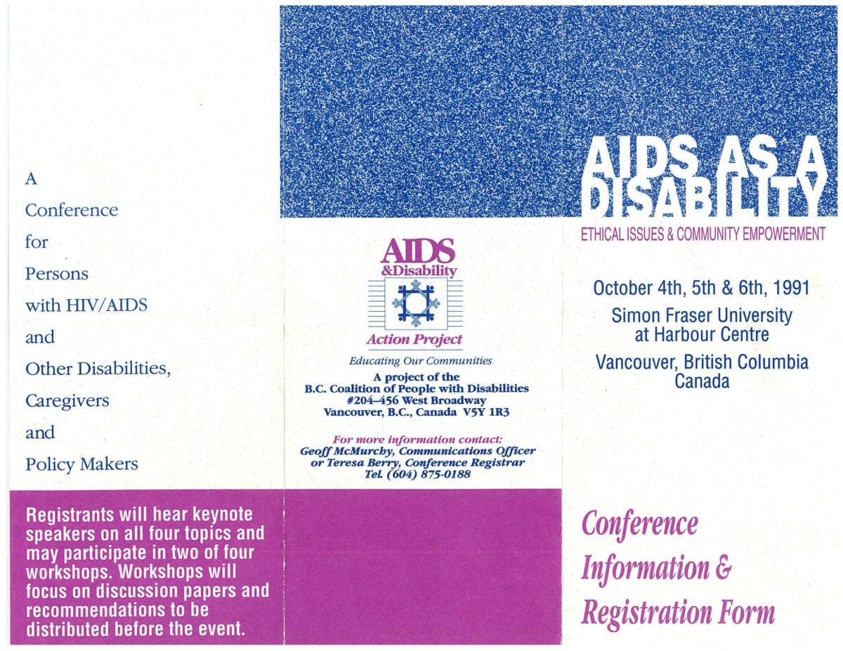 AIDS as a Disability Ethical Issues & Community Empowerment The ArQuives