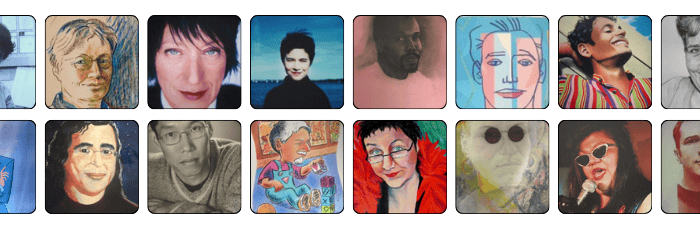A collection of 16 portraits.